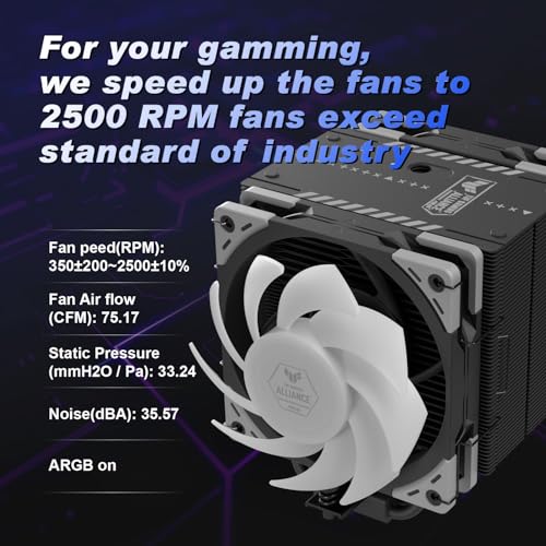 Mugen 6 CPU Air Cooler - TUF Black, 120mm Tower, Enhanced Cooling