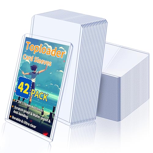 3x4 Inch Hard Card Sleeves for Trading Cards - 42 Count Top Loaders