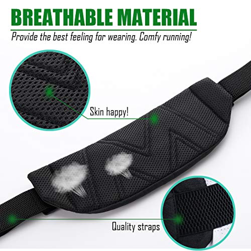 Running Belt for Men & Women - Lightweight Bounce-Free Waist Pouch - Black