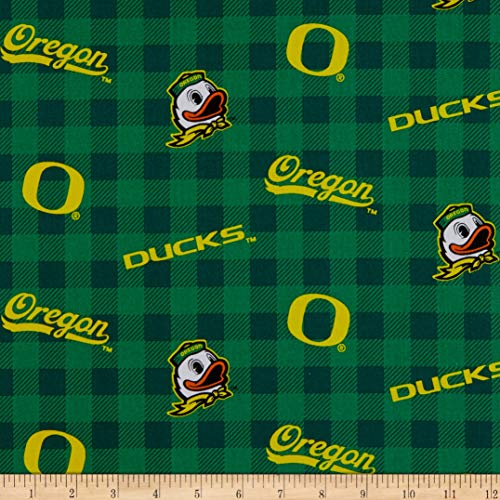 Oregon Ducks Buffalo Plaid Cotton Fabric by the Yard - 100% Cotton