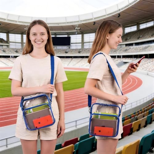 Clear Messenger Bag for Women - Stadium Approved - Blue