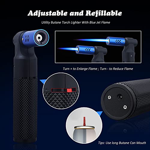 HONEST Lighter Butane Refillable Lighters – 2 Pack, Black&Black (Piezo Ignition)