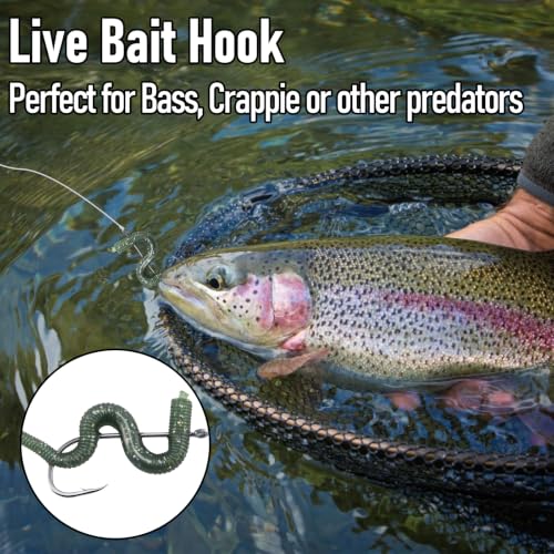 100 Pack Baitholder Fishing Hooks - Straight Shank 4# Size
