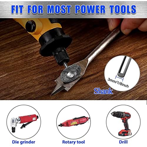 42Psc Wire Wheel Brush Set, Rotary Tool Wire Brush, Steel Wire Wheels Pen Brushes Set Kit Accessories for Rotary Tool-1/8(3mm) Shank