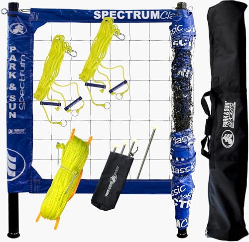 Adjustable Professional Outdoor Volleyball Net System - Classic Blue