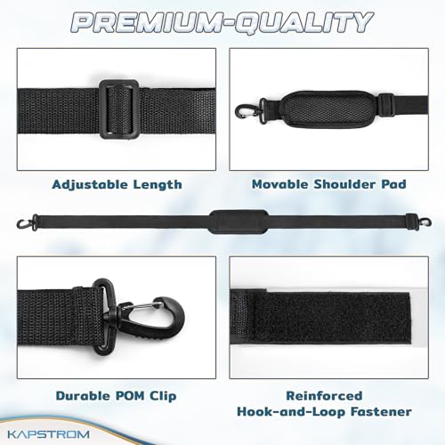 Heavy-Duty Ski Straps & Pole Carrier - 2 Pack - Black