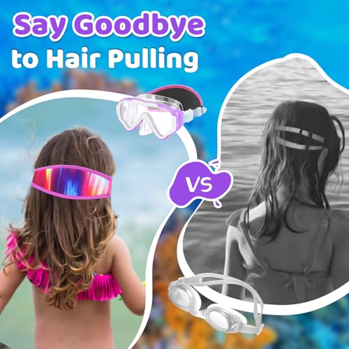 Vvinca Goggles for Kids 6-14，Snorkel mask Swim with Nose Cover