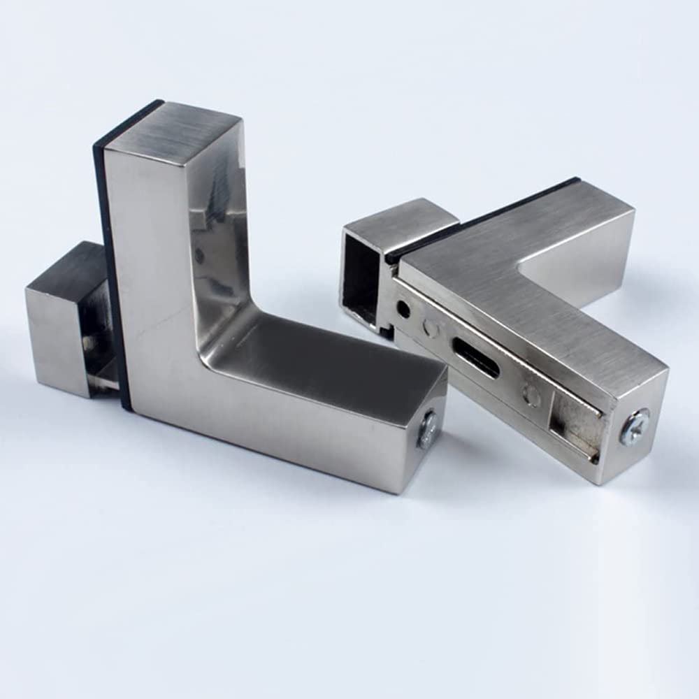 Solid Metal Adjustable Wood/Glass Shelf Bracket Wall Mount, Brushed Nickel, 4 Pcs