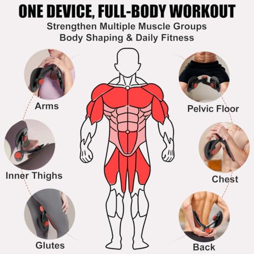Pelvic Floor Exercise Device - 35lb Resistance Kegel Trainer - Black