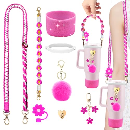 Stanley Cup Accessories Set - Rose Water Bottle Straps & Charms