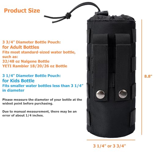 Dotacty MOLLE Water Bottle Holder – Tactical Nylon Bottle Pouch for Belts, Packs & Vests