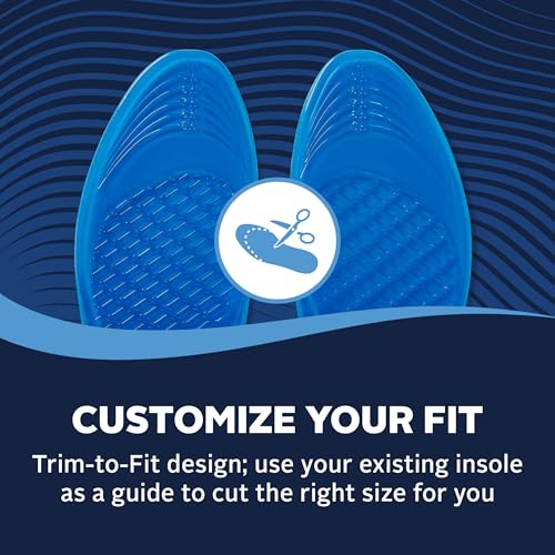 Super Gel Cushion Insoles for Women - Shock Absorbing Full-Length Footbed 5-11