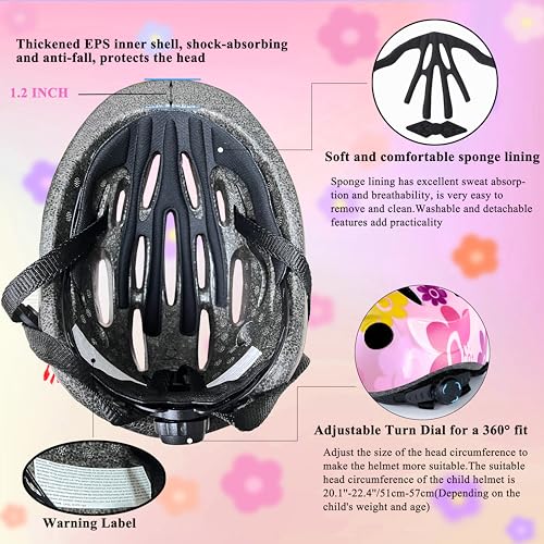 Pink Kids Helmet and Protective Gear Set for Ages 3-8 - Adjustable & Durable Safety Equipment