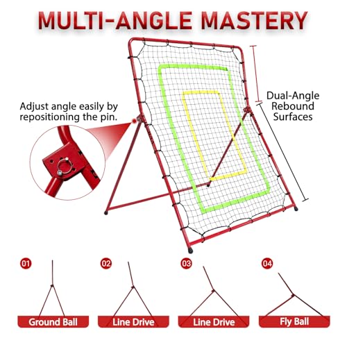 2-in-1 Baseball Softball Volleyball Rebounder Net - Adjustable Multi-Sport Practice Equipment
