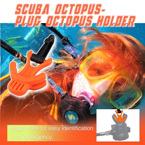 Scuba Octo Plug Holder - 2-Pack Regulator Mouthpiece - Orange