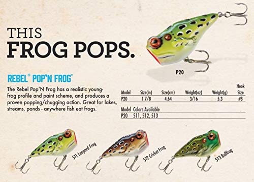 Pop'N Frog Topwater Fishing Lure - 1 7/8 Inch, Cricket Frog