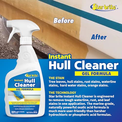 Powerful Hull Cleaner Gel – 32 Oz Spray for Boats, Fiberglass & Plastic