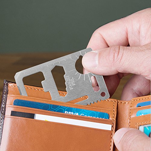 11-in-1 Survival Pocket Tool - Credit Card Size, 10PCS