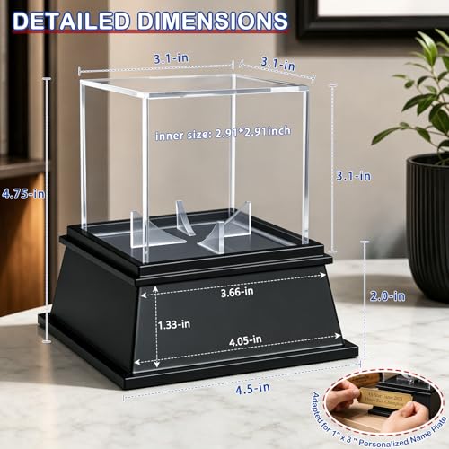 Baseball Display Case - UV Protected Acrylic Cube Holder - Round