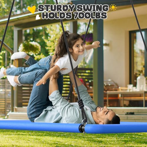 Large Rectangle Tree Swing - 700lbs Capacity - Blue