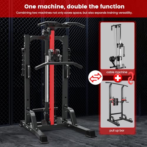 Power Tower Pull Up Bar & Cable Machine - Black-04