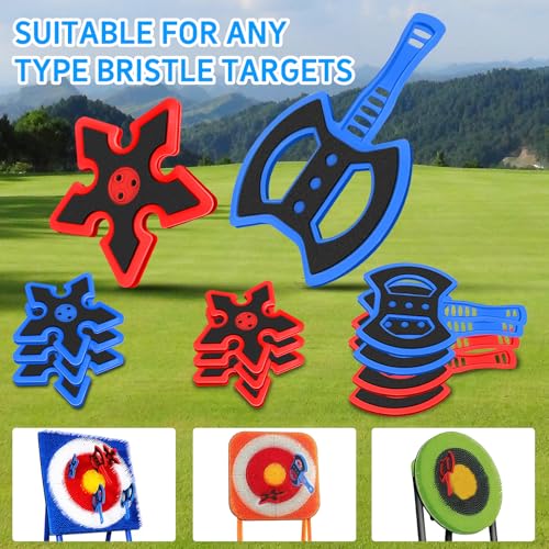 ARCUAT 8 Pcs Plastic Axe Throwing Game Set with Stars - Safe Indoor/Outdoor Fun