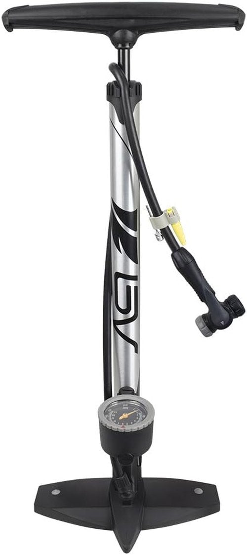 BV Bicycle Pump - Durable Floor Pump with Smart Valve Head | 160 PSI, Automatically Reversible Presta & Schrader