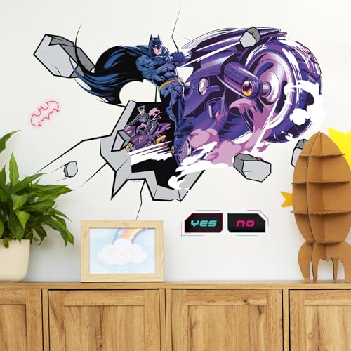 Superhero Wall Stickers Decor, Hero Party Wall Art Stickers Peel and Stick for Bedroom Living Room Nursery Walls Decoration