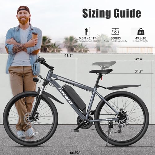 1000W Electric Mountain Bike for Adults - 50 Miles Range, Grey