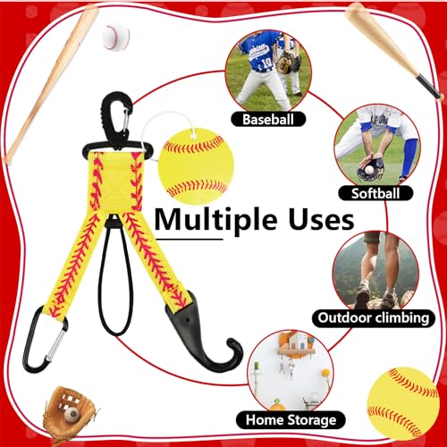 Yellow Softball Dugout Organizer Bag with Helmet Holder & Hooks - 1Pc