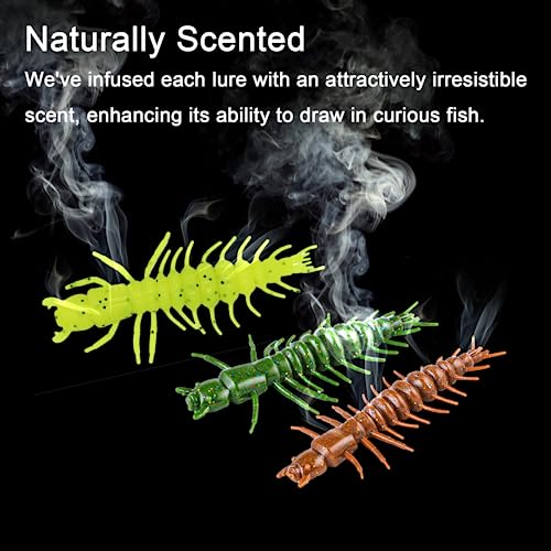 Hellgrammite Fishing Lures - 12PCS Dark Olive Green 3 Inch