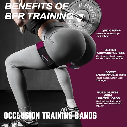 LSGCHAMA Red Resistance Bands for Women Glute & Lower Body Workout - Blood Flow Restriction Exercise Equipment