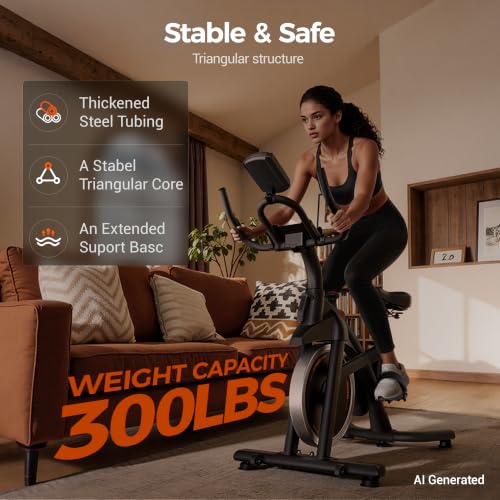Stationary Exercise Bike with 0-100 Resistance - 300LB Capacity