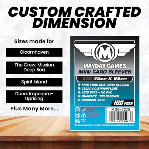 Mini Board Game Card Sleeves 45x68mm - 100 Pack Clear Protectors