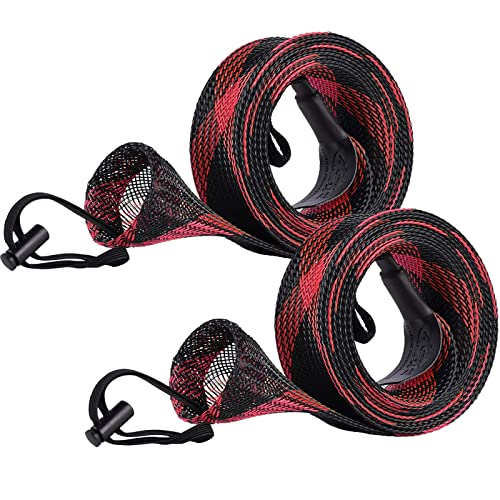 Fishing Rod Sleeve for Casting Rods up to 8ft - Black & Red, 2 Pcs