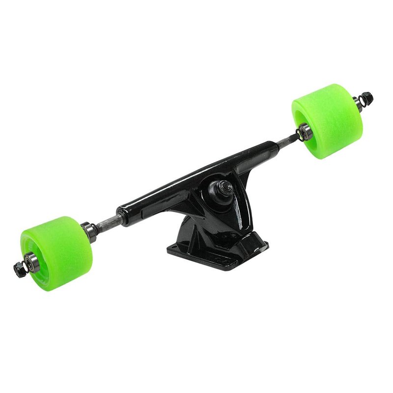 Yocaher Longboard Skateboard Trucks Wheels Combo Set 71mm Wheels + 7"/180mm Heavy Duty Aluminum Black Trucks, Bearing, Riser Pad, and Skateboard Longboard Cruiser Hardware