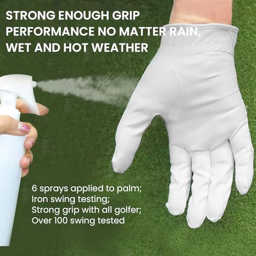 FINGER TEN Women's Rain-Grip Golf Gloves - Ambidextrous, White, Small