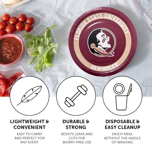 Florida State University Paper Plates - 20 Count, 9 Inch Round