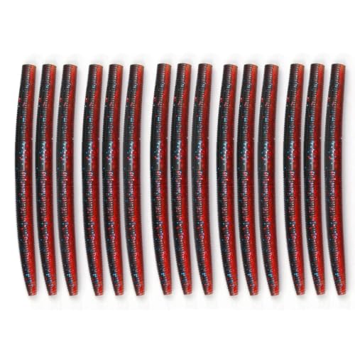 Soft Plastic Fishing Worms 15Pcs - Salt Infused, 4" Length