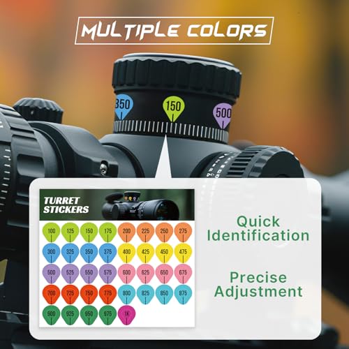 8 Sheets Rifle Scope Turret Stickers for Long Range Shooting