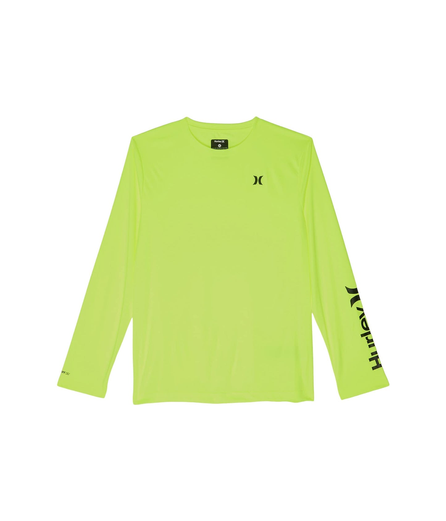 Hurley Boys Long Sleeve Rash Guard Shirt, Volt, M