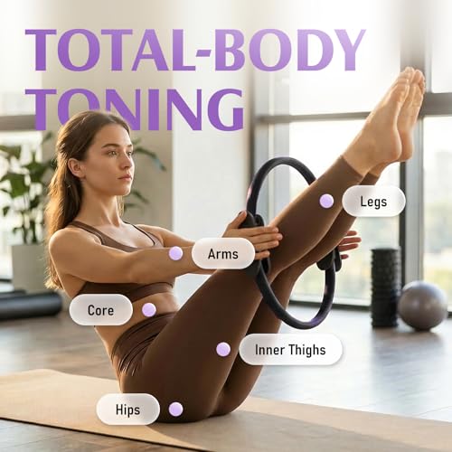 14.5-Inch Pilates Ring - Durable Resistance Circle with Foam Handles