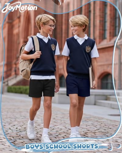 Boys Athletic Shorts - 4 Pack Comfortable Polyester Blend