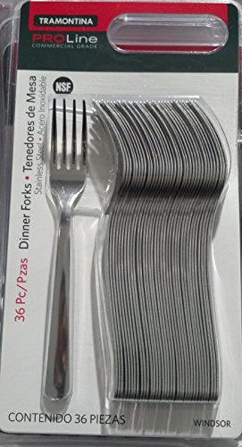 Tramontina Pro Line 72-Piece Dinnerware Set: 36 Forks + 36 Oval Soup Spoons