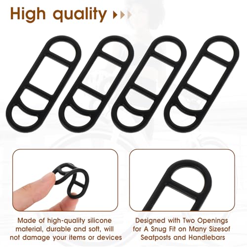 10-Pack Bicycle Light Silicone Straps - Durable Rubber Mounts