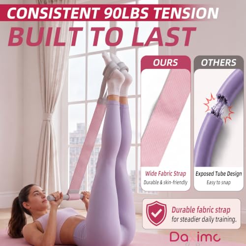 Pedal Resistance Band for Core Workout - Break-Resistant Fabric, Pink