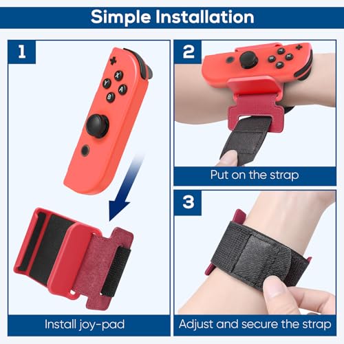 Adjustable Wrist Bands for Motion Controller Games - 4 Pack - Red, Green, Black