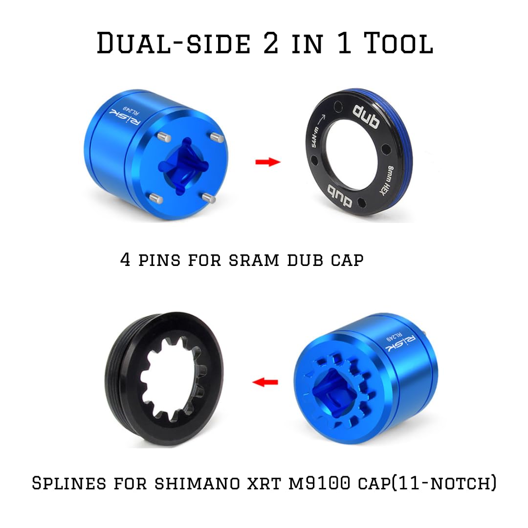 COONIUM Crank Arm Bolt Cap Removal Tool for Shimano XTR M9100 and SRAM Dub Crankarm Extraction