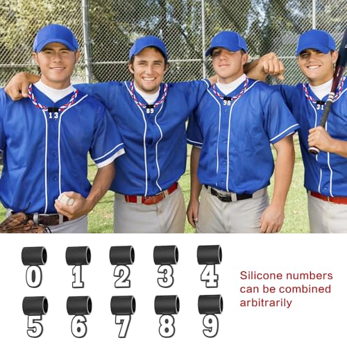 30pcs Silicone Number Pendants for Sports Jewelry