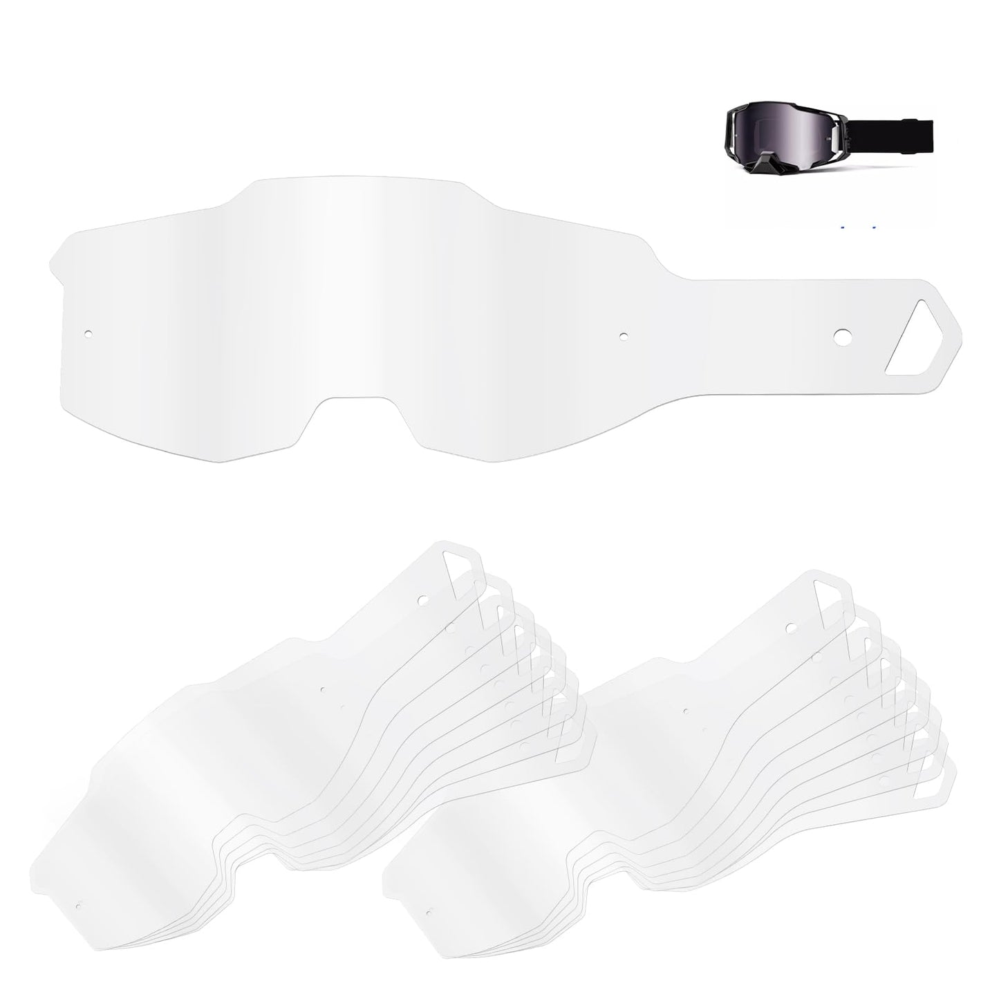 HWEIUA 50 Pack Standard Tear-Offs for Armega Goggles, Goggle Tear Offs Compatible with 100-Percent Armega Tear Offs 59056-00001, Maintain Clear Vision and Lens Protection